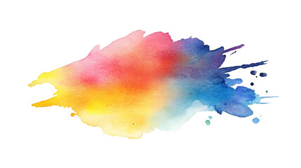 Leinwandbilder - Bright multicolored watercolor stain with copy space, ideal for backgrounds or graphic designs