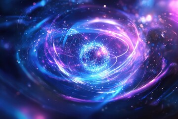Poster - Colorful cosmic swirl depicting energy and motion within the universe phenomena