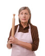 © New Africa - Woman with rolling pin on white background