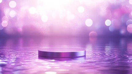 Poster - Abstract clean scene with pastel lilac podium and light reflections