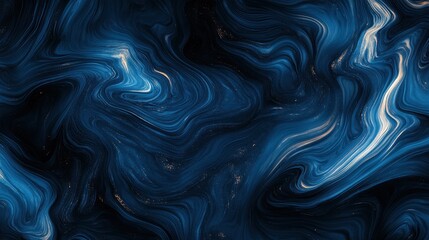 Poster - abstract blue marble texture with swirling patterns and highlights
