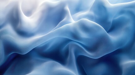 Poster - abstract blue waves: smooth flowing textures and soft light patterns in motion