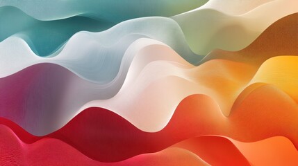 Poster - colorful abstract wave pattern with flowing gradient textures in modern design