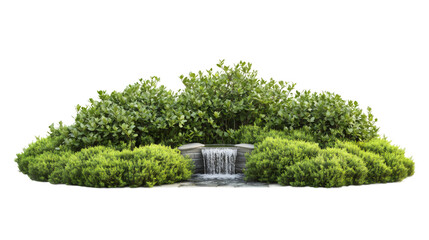 Aufkleber - Verdant greenery surrounding cascading waterfall, offering serene nature-inspired backdrop for digital design projects