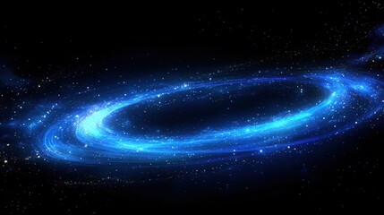 Wall Mural - spiral galaxy in deep space: glowing blue nebula and stars in vast cosmic universe