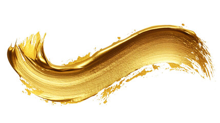 Poster - Wavy golden brush stroke creating a dynamic and elegant design element, ideal for adding a touch of luxury to projects