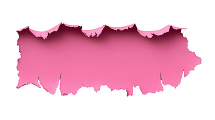 Poster - Ragged pink paper edge revealing transparent overlay for design element placement