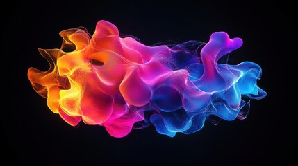 Poster - vibrant abstract smoke in gradient colors on dark background