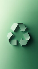 Poster - Green recycling logo representing circular economy principles, promoting sustainable resource management and environmental consciousness