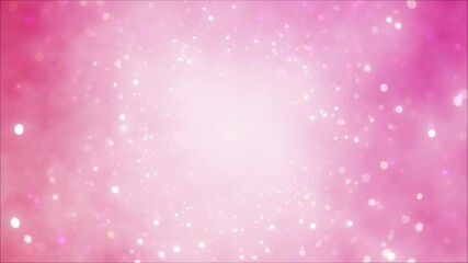 Wall Mural - Beautiful light pink backdrop with glittering particle effects, shimmering sparkles, abstract shapes of blurred multicolored forms, animated motion lines background, digital animation wallpaper