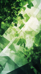 Leinwandbilder - Geometric forms merging with verdant foliage, generating abstract botanical composition highlighting environmental interconnectedness