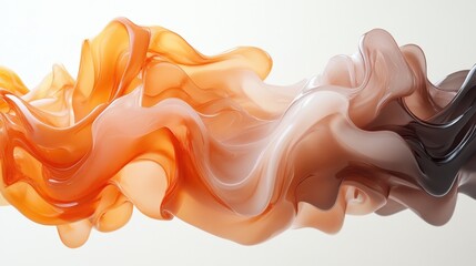 Poster - flowing abstract smoke-like colorful swirls in motion with white background