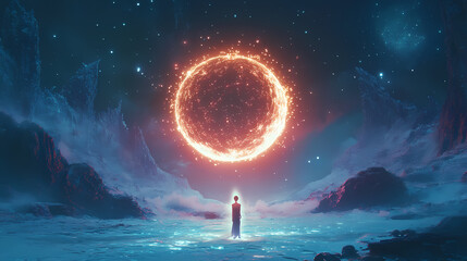 Wall Mural - celestial convergence moonbeams energy