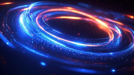 Poster - Dynamic light swirls abstract background digital art dark space close-up energy visualization