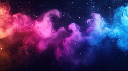 Poster - Cosmic color dance outer space digital art nebula environment wide angle celestial concept for visual art