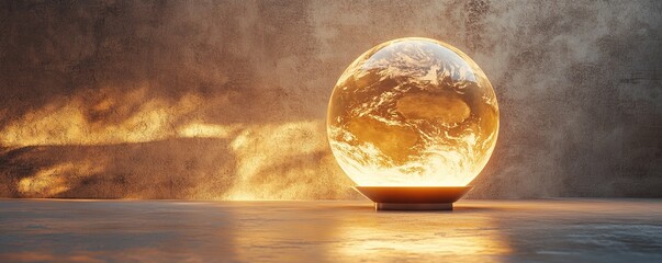 Poster - Illuminated earth globe display artistic studio digital art contemporary environment close-up view global awareness