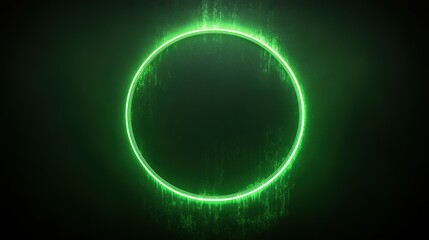 Poster - Dynamic green circular waveform digital art visualization abstract background close-up view sound representation