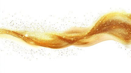 Poster - Flowing gold glitter effect abstract background digital art creative design high contrast sparkling aesthetics