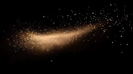 Poster - abstract gold dust particles on black background creating a dynamic, elegant, and magical effect