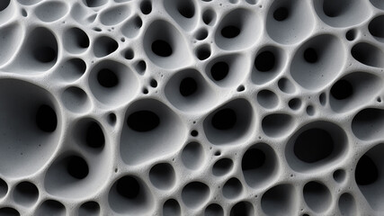 Abstract porous structure with organic flow and smooth surface. Black and white abstract wave pattern. Architect background. Illustration
