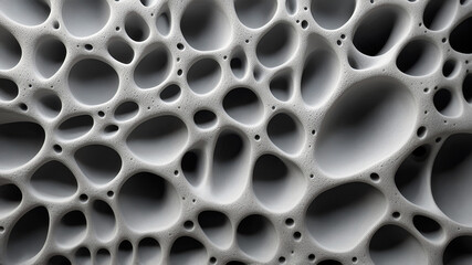 Abstract porous structure with organic flow and smooth surface. Black and white abstract wave pattern. Architect background. Illustration