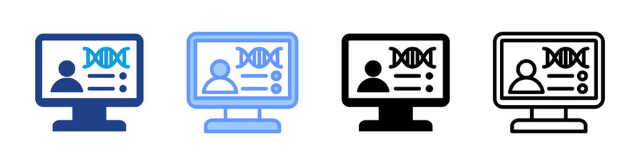 Fototapete - Systems Biology icon set multiple style collection