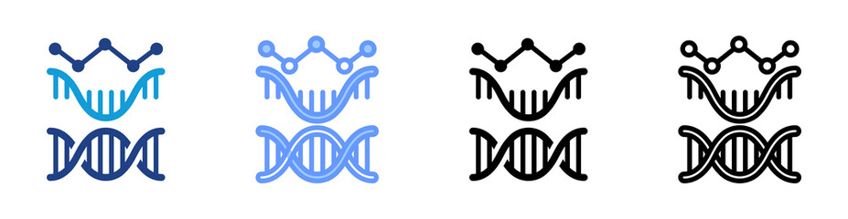 Fototapete - Gene Expression icon set multiple style collection