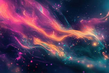 Wall Mural - Cosmic swirls of vibrant hues.