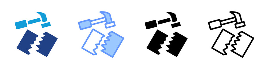 Poster - Disruptor icon set multiple style collection