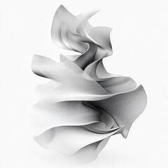 Poster - Elegant abstract sculpture of flowing ribbons in grayscale tones