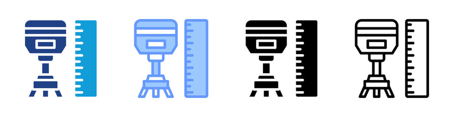 Poster - Geodetic icon set multiple style collection