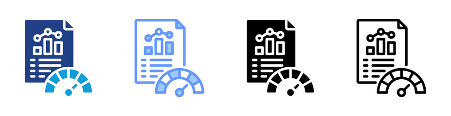 Poster - Benchmark icon set multiple style collection