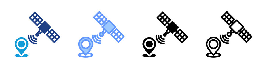 Poster - Global Positioning System icon set multiple style collection