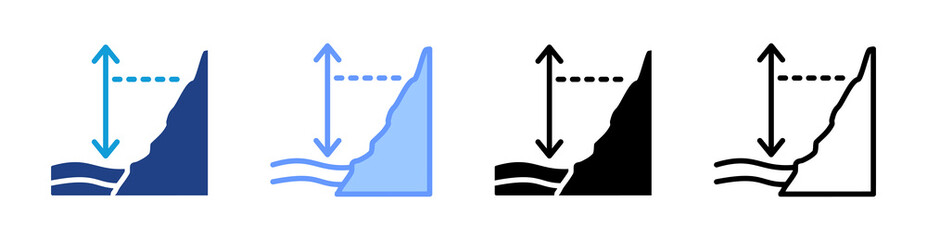 Poster - Altitude icon set multiple style collection