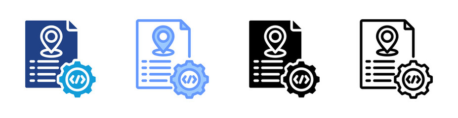 Poster - Geographic Information System icon set multiple style collection