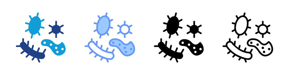 Aufkleber - Pathogen icon set multiple style collection