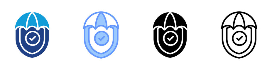 Poster - Protective icon set multiple style collection