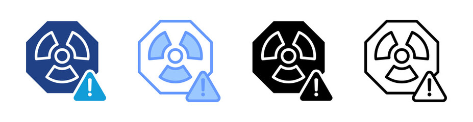 Poster - Radiation icon set multiple style collection