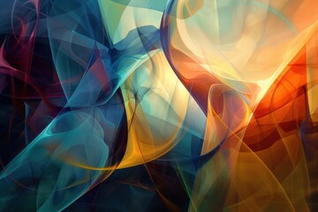Fototapete - Colorful abstract patterns swirl in a mesmerizing display of light and movement, creating a dynamic visual experience in a contemporary art style