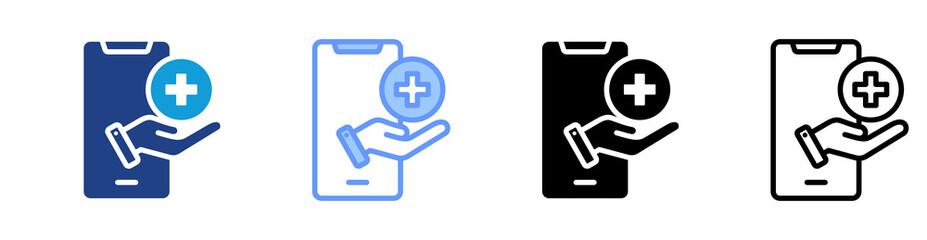 Poster - Telehealth Service icon set multiple style collection