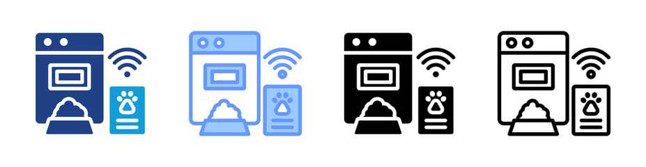 Poster - Smart Pet Feeder icon set multiple style collection