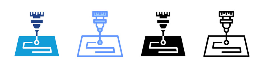 Poster - Engraver icon set multiple style collection