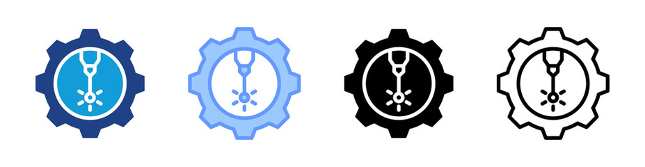 Fototapete - Laser Cnc icon set multiple style collection