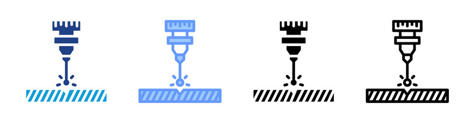 Aufkleber - Metal Cutting icon set multiple style collection