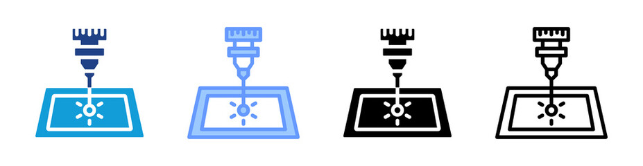 Aufkleber - Plastic Cutting icon set multiple style collection