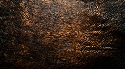 Poster - Close-up view of dark brown animal fur. The texture is rich and detailed, showcasing the natural fibers. Dark Brown Fur Texture: Close-Up Photography of Animal Hide
