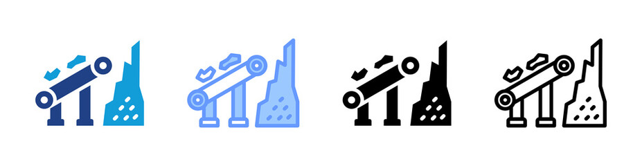 Poster - Conveyor Belt icon set multiple style collection
