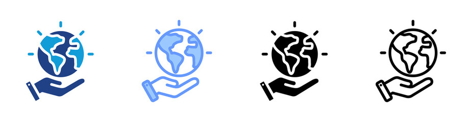 Aufkleber - Environmental Impact icon set multiple style collection