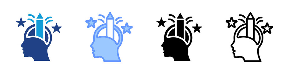 Poster - Creativity icon set multiple style collection