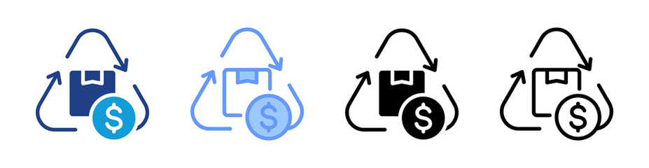 Aufkleber - Circular Economy icon set multiple style collection